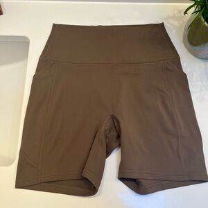 Uniqlo Brown Bike Shorts High-Waisted Stretch